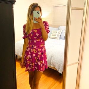Flynn Skye Puff Sleeve Floral Mini Dress